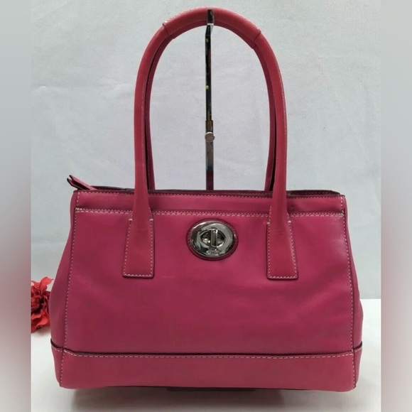 Coach Handbags - Vintage Coach  Pink Leather Tote Purse
Turnlock Satchel Shoulder Bag